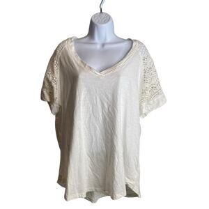 Philosophy Women’s Lace Sleeves Top Size 2X Soft‎ Indian Cotton Boho Artsy Flowy